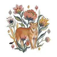 Lioness Garden Floral Ikat - design