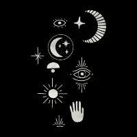 Mystical Eyes in the Dark Sky - design