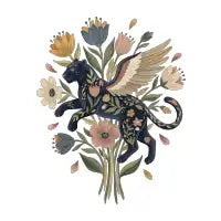 Panther and wildflower bouquet - design