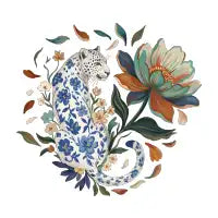 Porcelain Leopard Floral Night - design