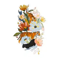 Tiger and Panther Floral - design