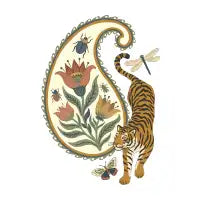 Tiger Paisley Night Garden - design
