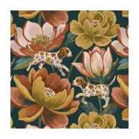 Vintage Floral Beagle Puppies - design