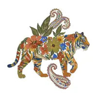 Vintage Tiger Paisley Blooms - design