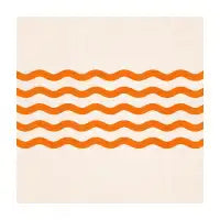 Coastal Orange Waves Throw Pillow - design