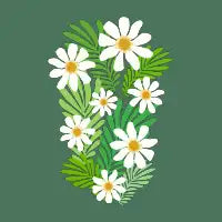 Love Grows Bouquet - Palms and Daisies T-Shirt - design
