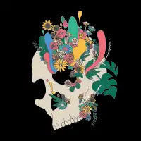 Green skull - design