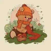 Cute Knitting Bear - design