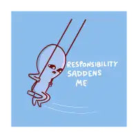STRANGE PLANET SPECIAL PRODUCT: RESPONSIBILITY ON BLUE BACKGROUND - design