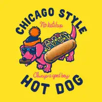Da Chicago Dog With Text T-Shirt - design
