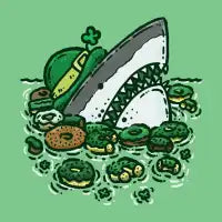 St Patricks Donuts Shark T-Shirt - design