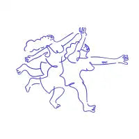 Two Women Running - design
