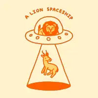 A Lion Spaceship T-Shirt - design