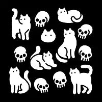 Cats and Skulls - design