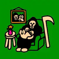 Grim and Cat at Home - design