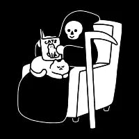 Grim and Cat Reading Time - design