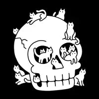 Skull is Full of Cats Doodle - design