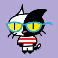 Cool Kitty with Summer Stripes - design