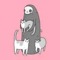 The grim and her cats - design