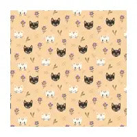 Cat Faces and Flowers - design