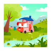 Tim and Kim's Camper - Art Print - design