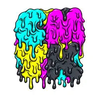 Oozing Melting CMYK T-Shirt - design