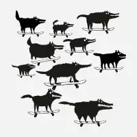Skateboarding Wolves - design