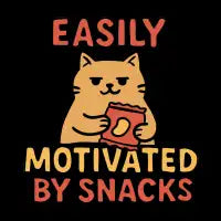 Cat motivated by snacks - design