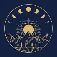 Nature moon and mountains - design