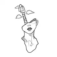 Minimalist Broken Head - design
