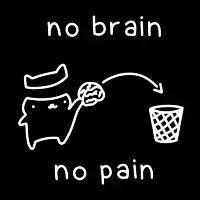no brain (white) - design