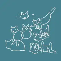 poorlier drawn cats (white) - design