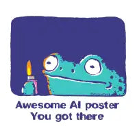 Awesome AI poster you got there frog fire - design