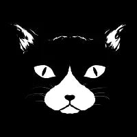Black and white cat - design