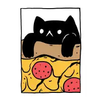 Black cat pizza - design