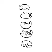Cat Roll Line Art T-Shirt - design