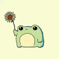 Cute frog with a fkower - design