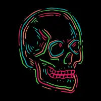 Line art skull - design