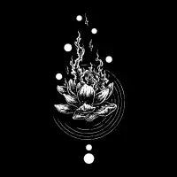 Lotus on fire (Crest & Back) T-Shirt - design