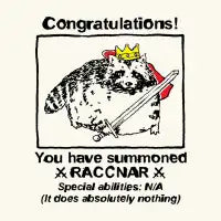 Raccnar the medieval raccoon warrior - design