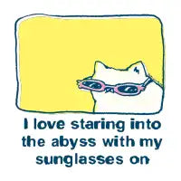 Staring into the abyss with sunglasses on cat - design