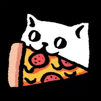 White cat Pizza - design