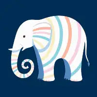 Pastel Rainbow Elephant - design