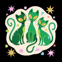 Retro Alien Cats Mid Century Space Felines - design