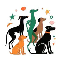 Sighthound Dogs Celestial Greyhound Button - design