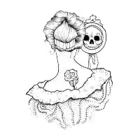 skull mirror - design