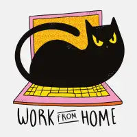 Work From Home Cat - design