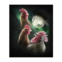 3 Chicken Moon, Wolf Chickens, Wolves Howling - design