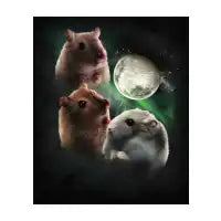 3 Hamster Moon, Wolf Hamsters, Wolves Howling - design