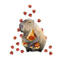 Capybara Capybaras Eating Pizza, Funny Cute - design